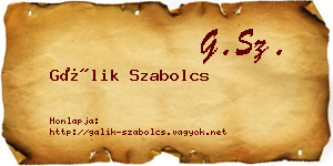 Gálik Szabolcs névjegykártya